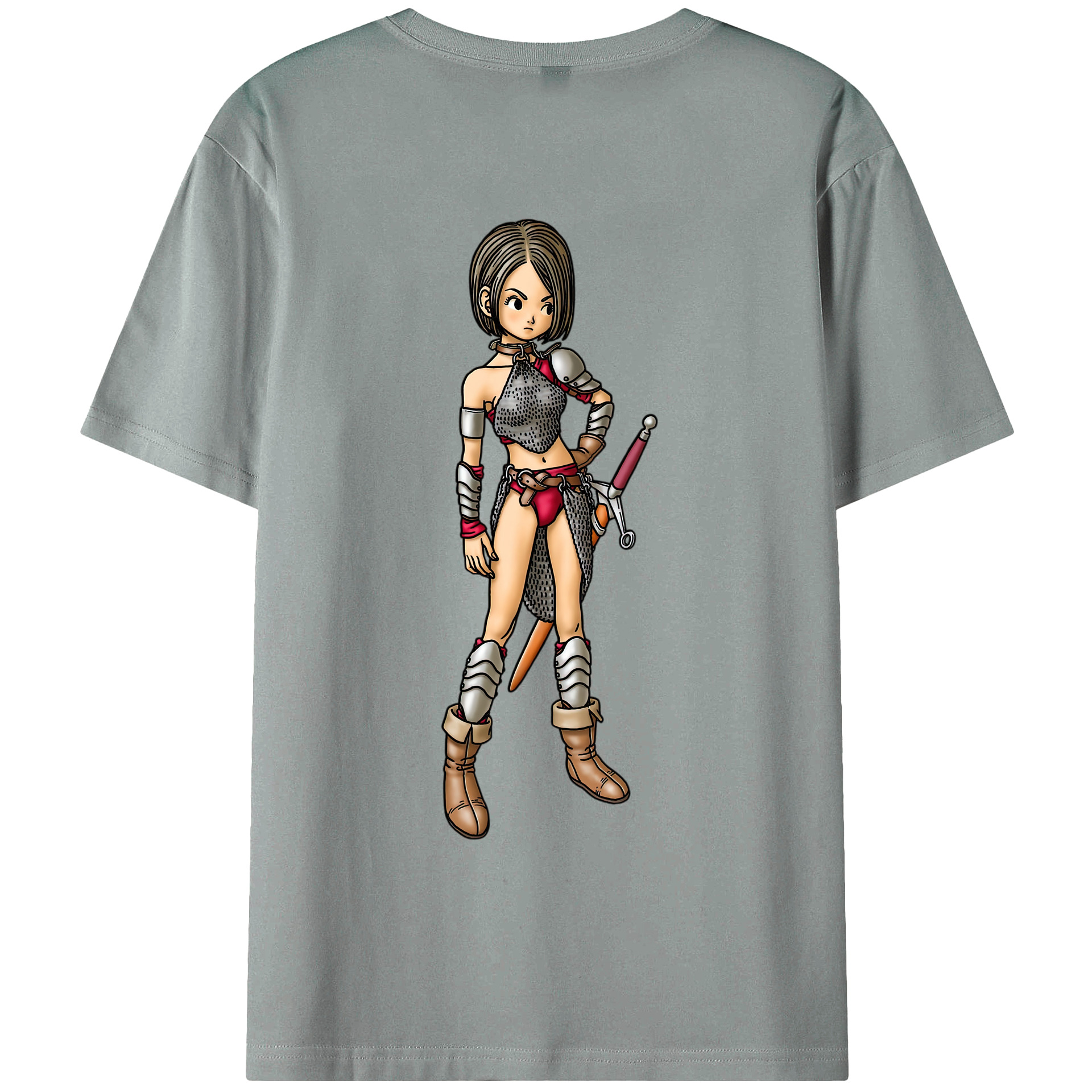 （画像用） ドラゴンクエスト Doragon Kuesuto Dragon Quest 綿100％ メンズ半袖Tシャツ（バックプリント） 通気性